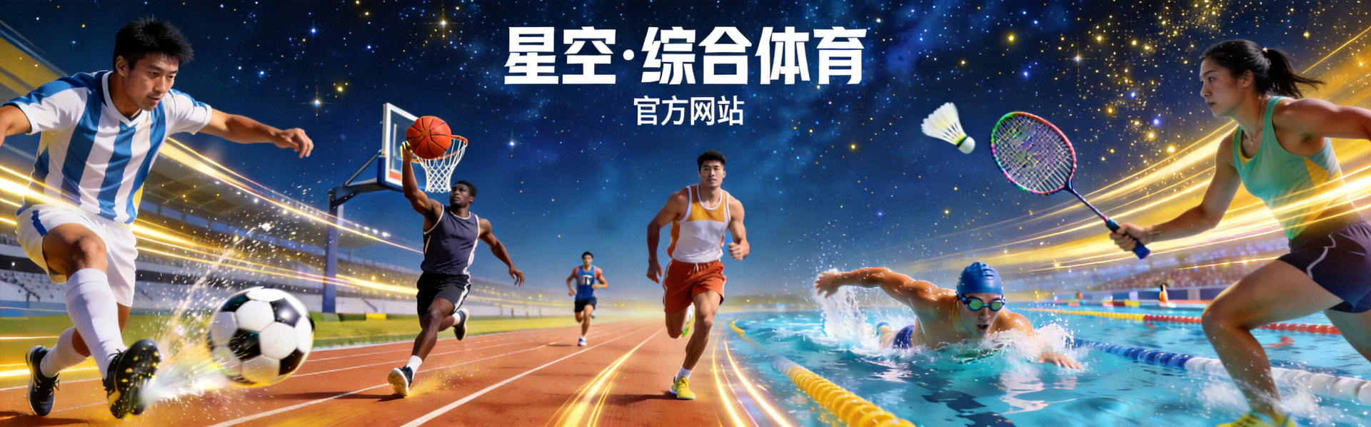 星空·综合体育官方网站首页横幅，展示多种体育项目竞技场景